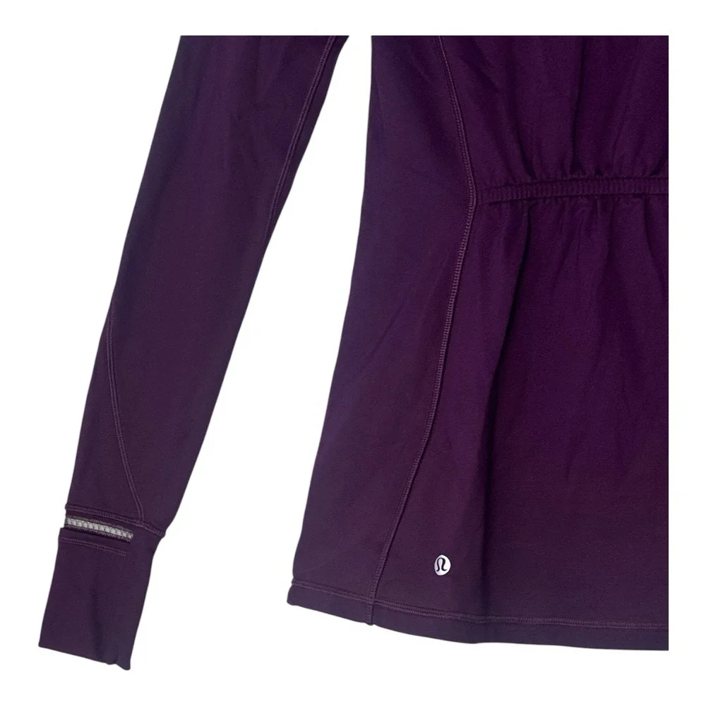 Lululemon First Mile Pullover Jacket Women's Size 4 Purple 1/4 Zip Stretch
